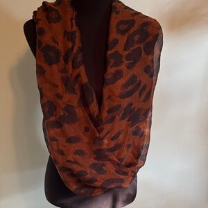 Leopard Print Eternity Scarf brown black leopard print nwt